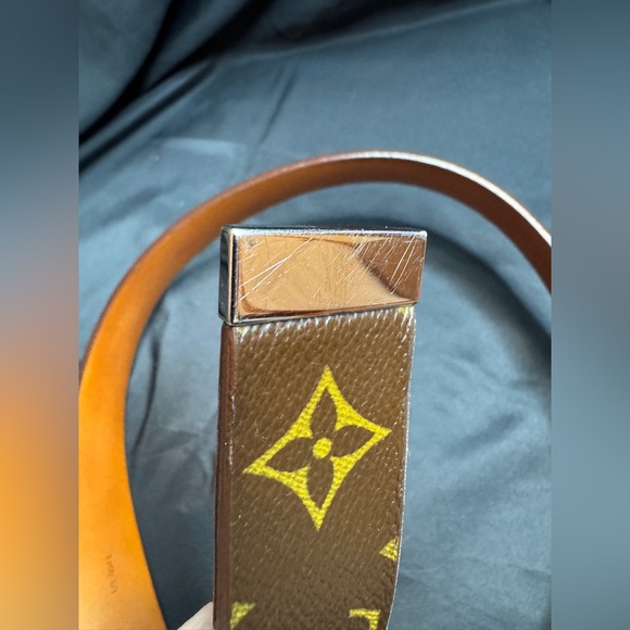 Louis Vuitton LV Monogram Brown and Silver Belt Unisex